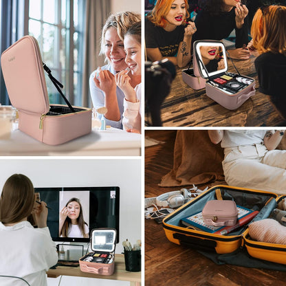 👜 COSMETIQUERA CON ESPEJO + LUZ LED