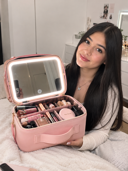 👜 COSMETIQUERA CON ESPEJO + LUZ LED